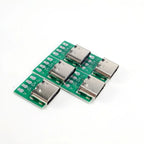 Type-C Female Port Adapter Breakout Board 16Pin Test Module Solder Pads for Data Cable Repair DIY Phone Charger Testing
