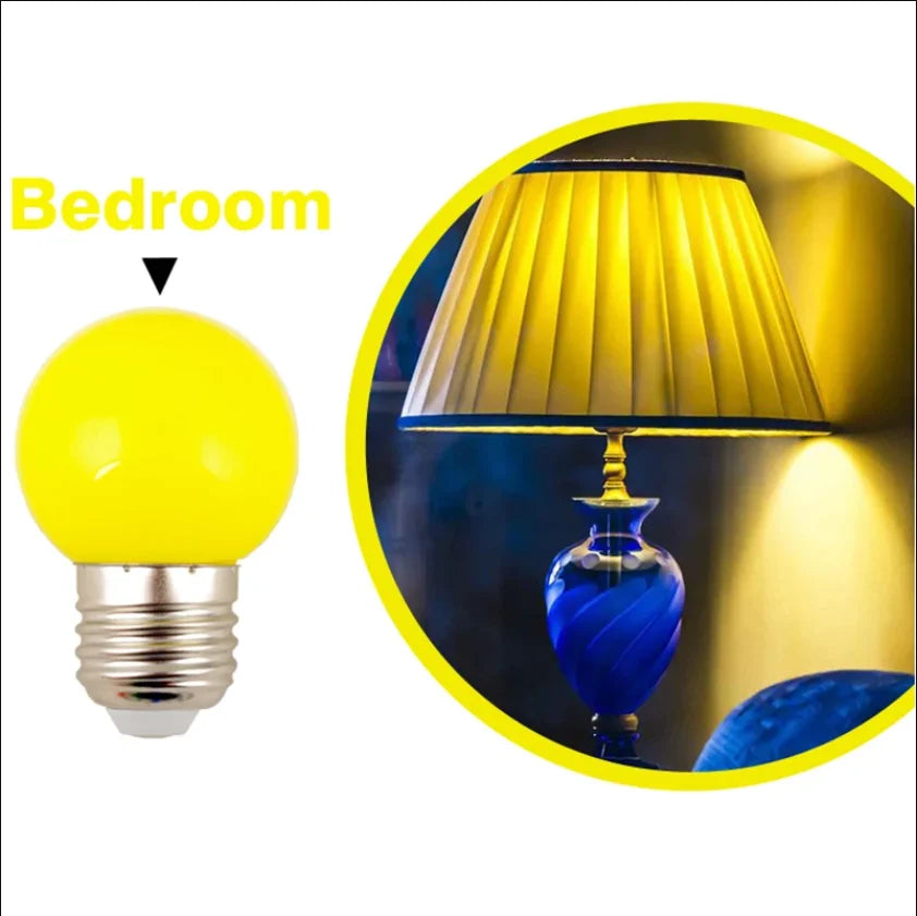 2pcs Colorful Led Light Bulb G45 E27 220V LED Lamp Red Yellow Blue Green Pink Orange White Christmas Wedding Night Light Indoor