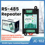 DC 9-40V RS485 2-Way Opto-Isolated Repeater Industrial-Grade 485 Hub 2-Port Anti-Interference Surge-Protected Signal Amplifier