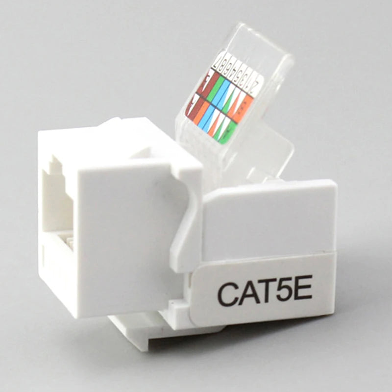 10Pcs RJ45 CAT5e Ethernet Network Keystone JackClip Module Wall Plug Connector-F(x)
