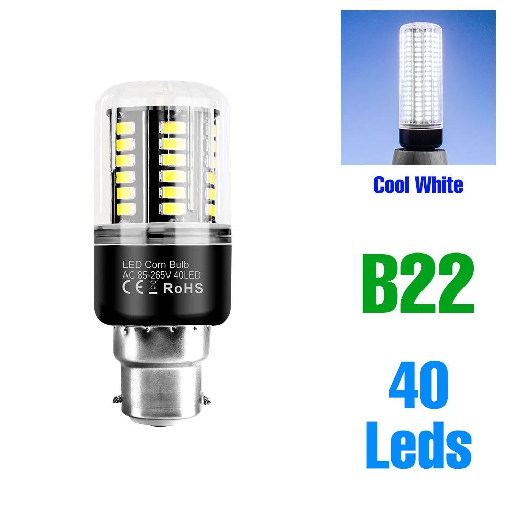 30W LED Indoor Corn Bulb E27/E26 Ceiling Lamp Bulbs E14 Spotlight B22 Living Room Bedroom Kitchen Washroom 220V Home Lighting