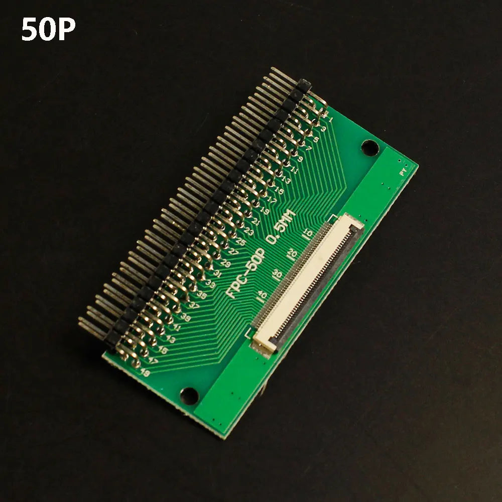 1pcs 4P-- 80P 0.5mm Pitch Connector SMT Adapter to 2.54mm 1.00 Inch Hole FPC FFC Cable Welded Board + Double Row Straight Pin