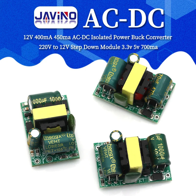 1pcs 220V AC To DC Isolated Power Board 3.5W Precision Regulation 5V/3.3V700mA 12V400mA MCU Power Converter PCB