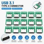 USB 3.1 Type-C 16-Pin Test Breakout Board Full Pinout Adapter Socket for Diagnosis & Data Cable Prototyping