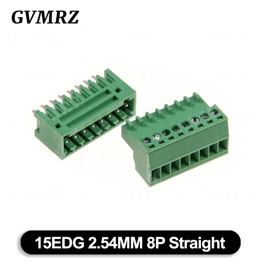 5Set/lot 15EDG 2.54mm PCB Seal Screw Terminal Block 2 ~ 12 Pin KF15EDG 2.54 Male Plug + Female Socket Pin Header Wire Connector