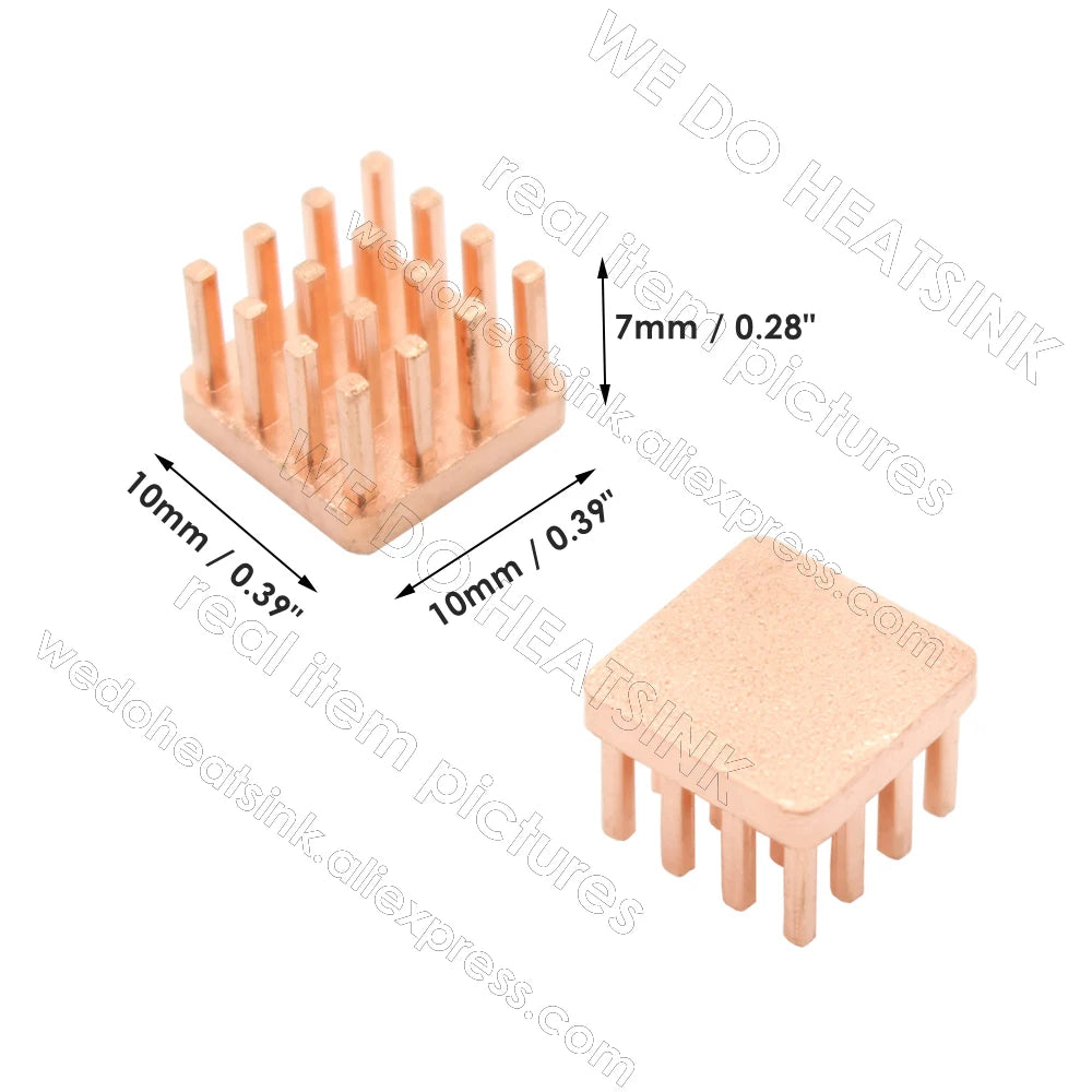 WE DO HEATSINK 10x10xmm 15x15x5mm 15x15x7mm Without or With Thermal Pad Square Pure Copper Heat Sink