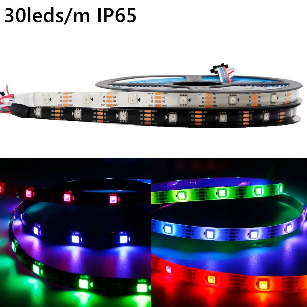WS2815 Led Strip With14/17/21Keys Controller (WS2812B WS2813 Updated) RGB Individually Addressable Kits 30/60/144 Leds/M DC12V