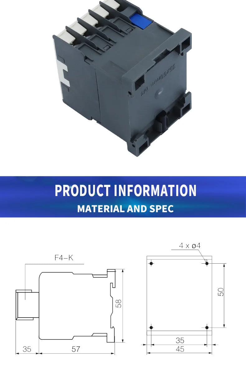 Mini AC Contactor, CJX2-K0910, K0901, K1210, K1201, K1610, 3main 1NO/3main 1NC Coil Voltage,230V, 50Hz,60Hz,9A,12A,16A 110V,24V