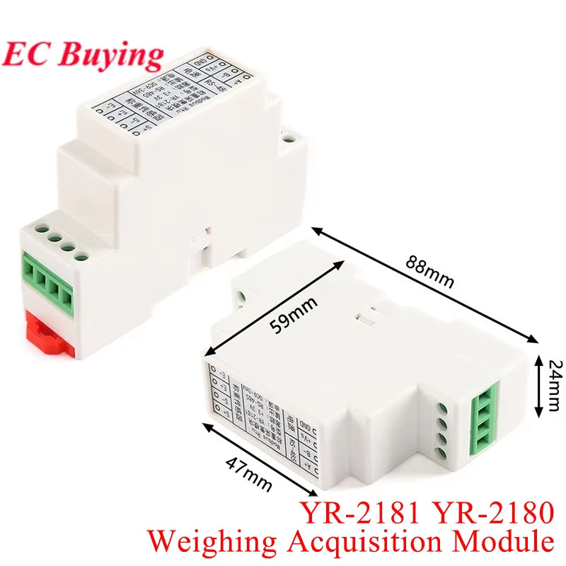 YR-2181 2180 Guide Rail Electronic Scale Weigh Signal Pressure Sensor Conversion Acquisition RS485 Interface Modbus Rtu Protocol
