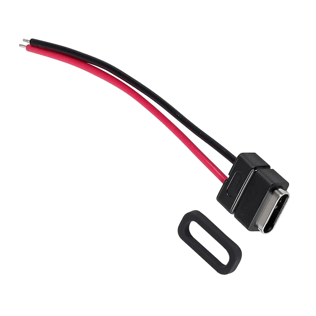 8pcs USB Connector Type-C Female Chassis 2 Pin for DIY, 2.5A 5V Waterproof Grade IP67 Female Chassis 2P Solder Wire Type USB C