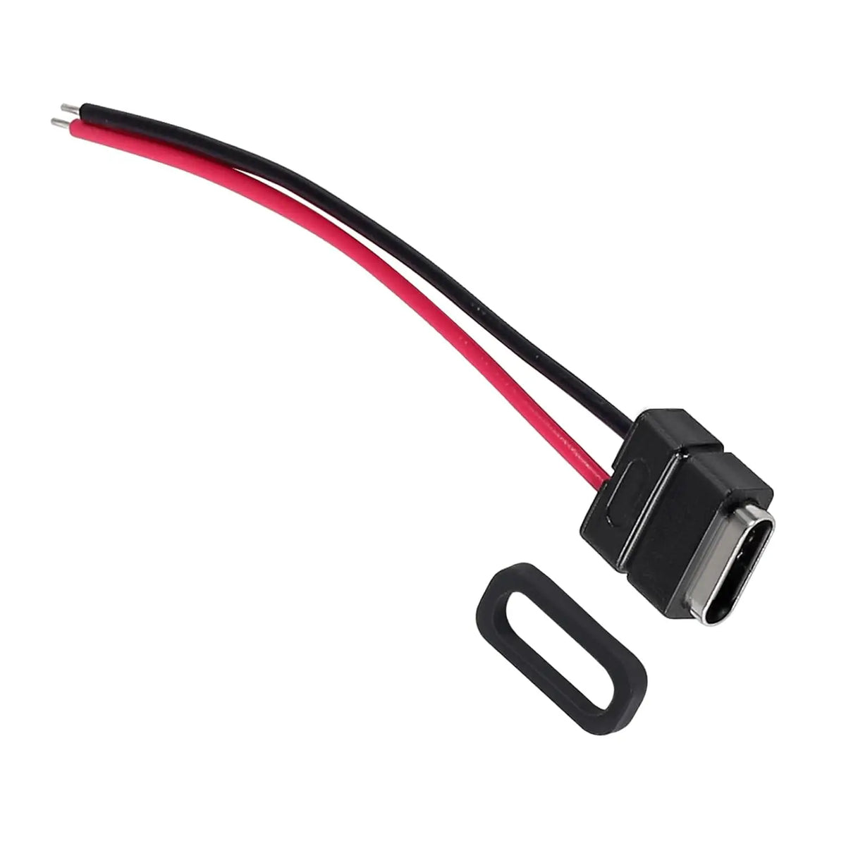 8pcs USB Connector Type-C Female Chassis 2 Pin for DIY, 2.5A 5V Waterproof Grade IP67 Female Chassis 2P Solder Wire Type USB C