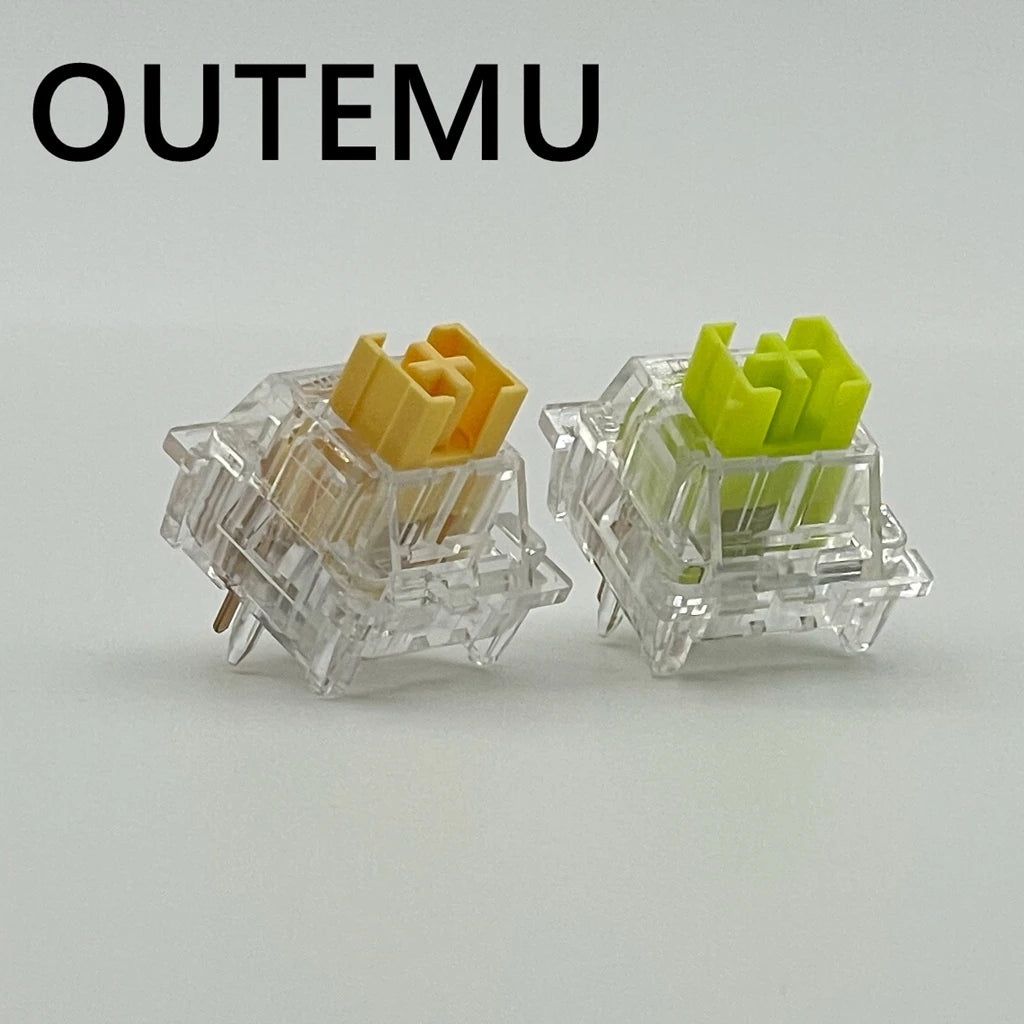 Outemu Silent Switch Crystal Clear PeachV3 LemonV3 Mechanical Keyboard 5Pin Linear Tactile Mute Switchs Transparency Shell Lubed