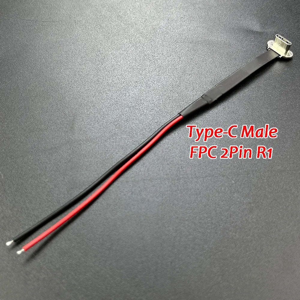 Type-C Micro USB Connector FPC 2Pin 3Pin W/ Resistor R1 Soft Flat Cable Male Charging Cable Fast Charge Wire Extention For Phone
