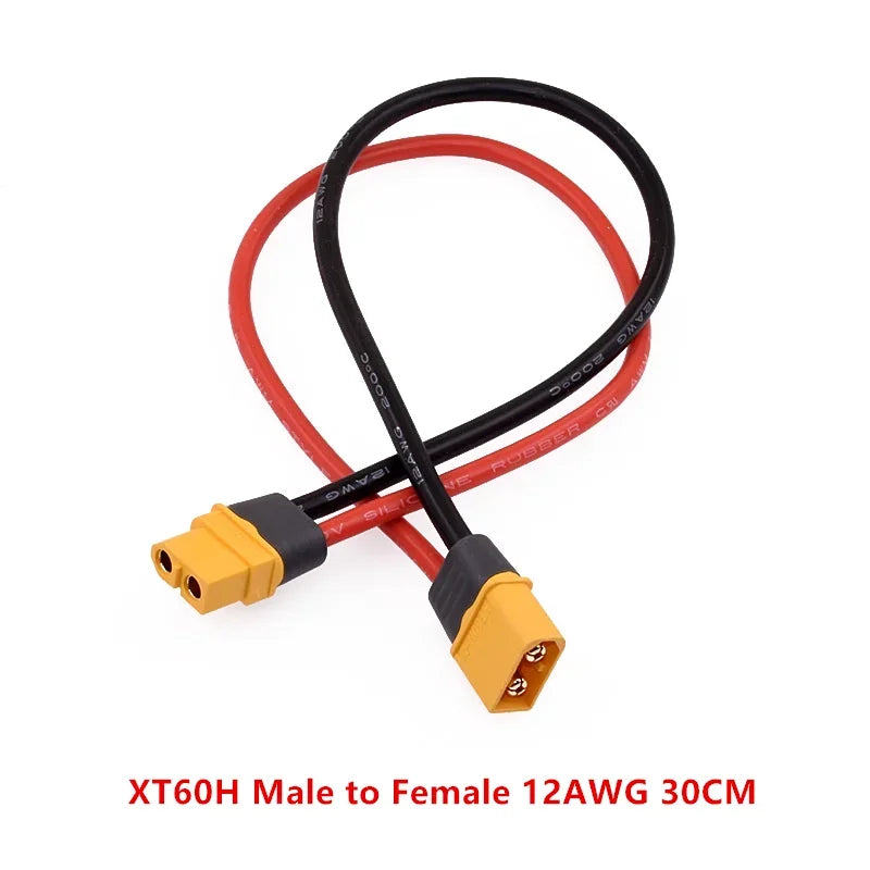 10cm/20cm/30cm 12AWG 16AWG XT60H Male to Female Plug Extending Wire Cable Adapter Convertor for Battery Power Connect