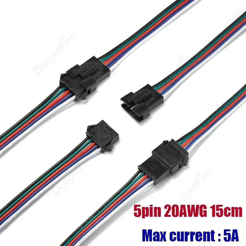 2 3 4 5 6 Pin JST SM LED Connector Cable 3A 5A Male Female Plug Wire Connector For Pixel Light WS2812 Led Strips Driver Battery