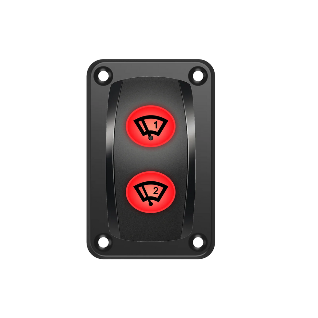 WINDSHIELD WIPER Rocker Switch DPDT 3 Position 2 In 1 Window Washer Switch 12V 20A Waterproof for CARS BOAT BUS RV SUV ATV UTV