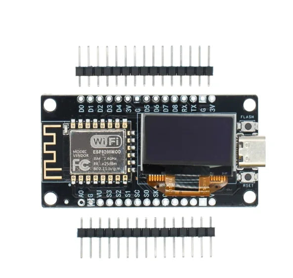 NodeMCU ESP8266 V3 Development Board With 0.96 Inch OLED Display CH340 ESP-12F WiFi Module TYPE-C USB For Arduino/Micropython
