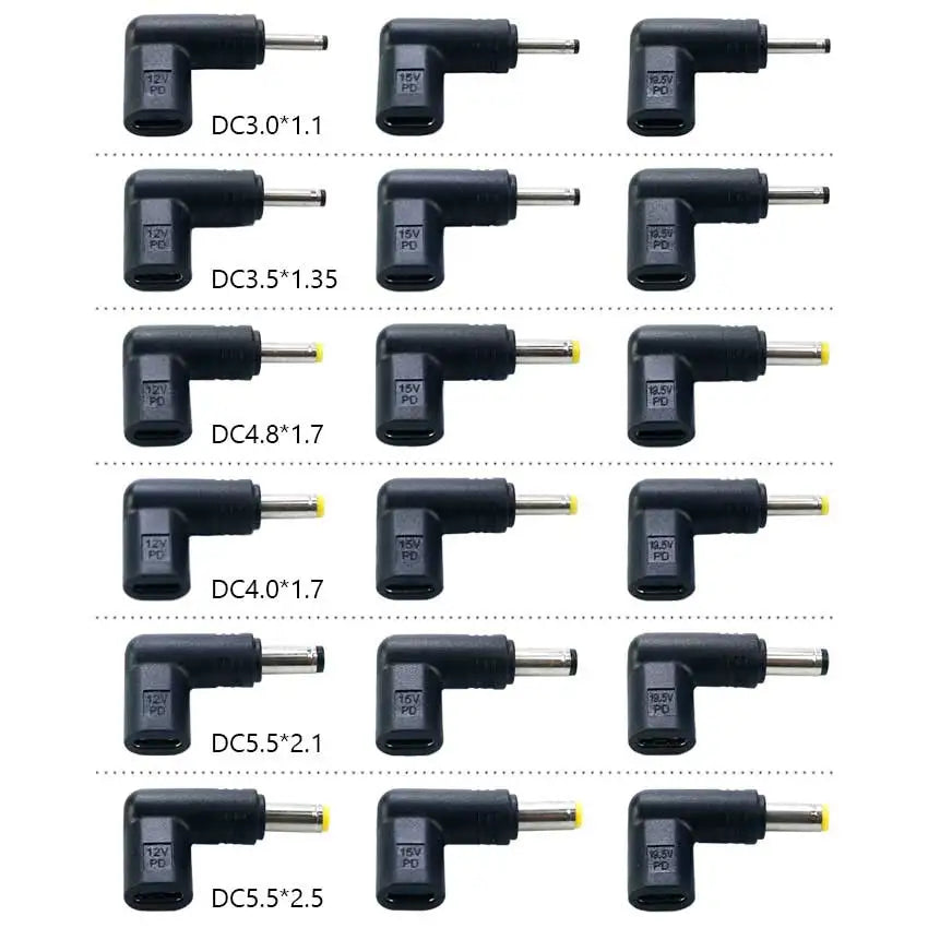 USB C PD to DC Power Connector Universal 12V 15V 19.5V Type C to DC Jack Plug Charging Adapter Converter for Tablet Router