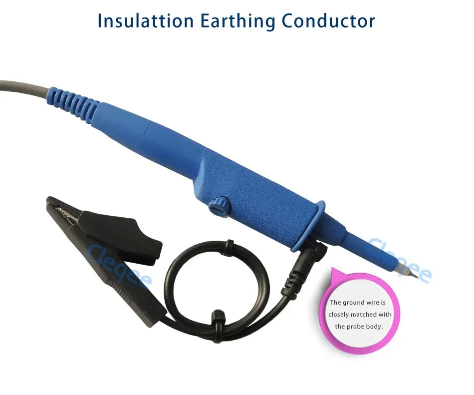 Cleqee P2301B Oscilloscope Probe 10:1 with Alligator Clip BNC 300MHz Protective Cap Scope Clip Probe for Tektronix HP X10