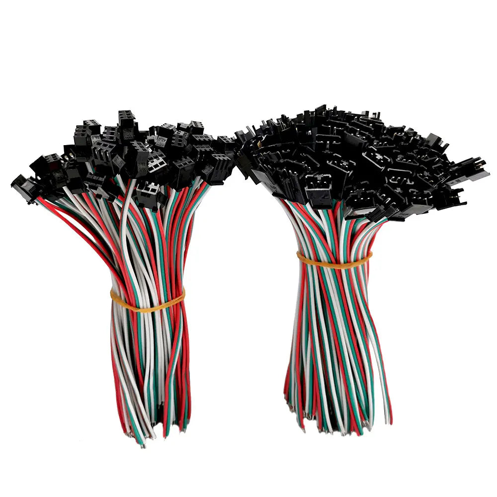 10/20/50 Pairs WS2811 WS2812B SK6812 3Pin JST LED Connectors 15cm Female and Male Red Green White Wire For RGB Strip Light