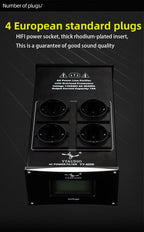 YYAUDIO HiFi Audio Noise AC Power Filter Power Conditioner Power Purifier Surge Protection with EU Outlets Power Strip