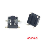 20/50/100pcs Push Button Switch 6*6*4.5/6*6*6.5 Tact Switch Tactile 6x6x4.5/6x6x6.5 SMD SMT Height Is 4.5mm 6.5mm