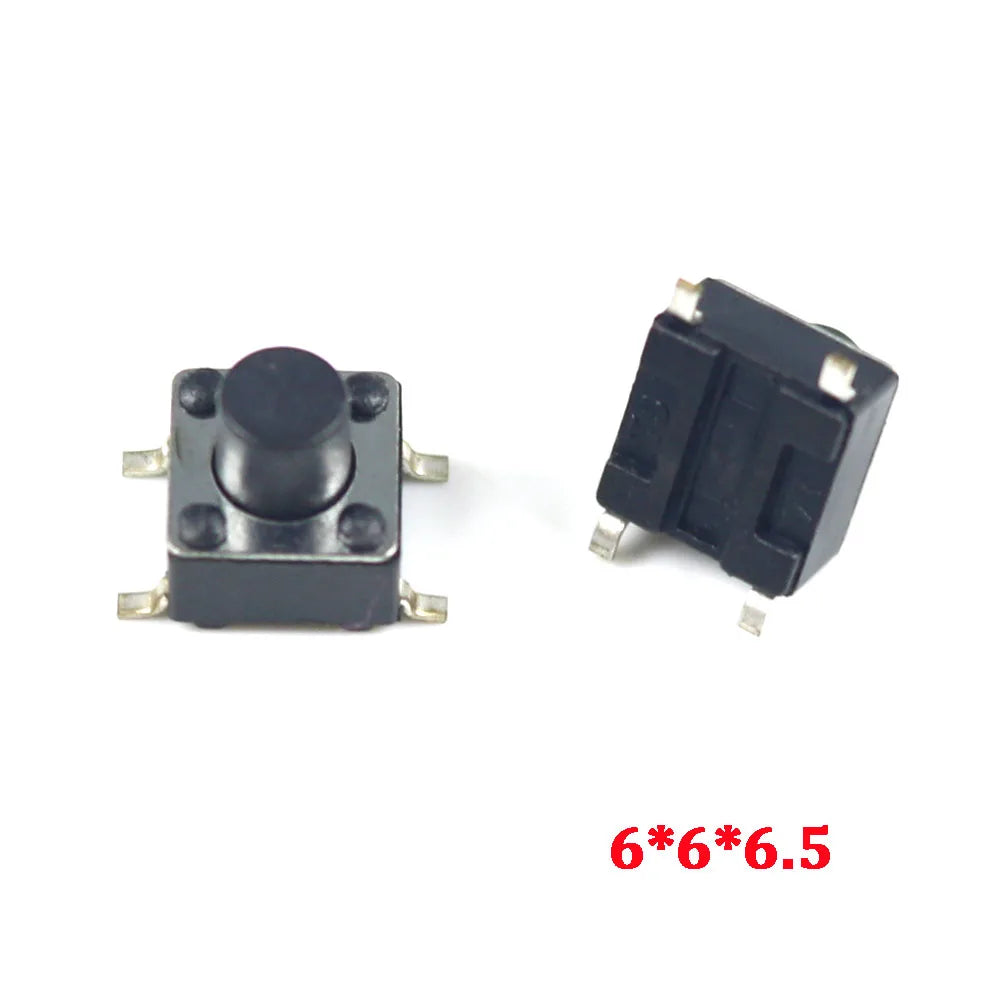 20/50/100pcs Push Button Switch 6*6*4.5/6*6*6.5 Tact Switch Tactile 6x6x4.5/6x6x6.5 SMD SMT Height Is 4.5mm 6.5mm