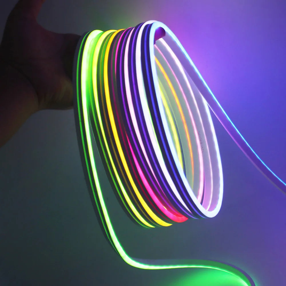 12V 24V RGB Neon Light LED Strip Addressable WS2811 84LEDs/m 6x12mm Flex Silicone Rope Rainbow Lamp Home Decoration Waterproof