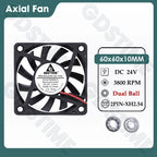 Gdstime 60MM Fan 24V 12V 5V Cooler 60x60x10MM Axial Cooling Fan 6010 Dual Ball Brushless Dupont USB Fan for PC Case CPU Cooling