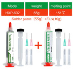 151 ° C/303.8 ° F New Solder Paste, No Need for Cleaning, Solder Repair and Maintenance, Lead-Free Solder Paste Flux, 10g/35g/55