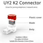 Hoolnx K1 K2 K3 Connector UY1 UY2 UR Wire Connector, Waterproof RJ45 RJ11 Telephone UY Splice Connector Network Cable Terminals