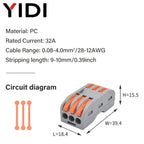 5pcs/lot Splitter Cable Push-in Lever Connection Terminal Block 1 In Multiple Out Combined Compact Quick Splice Wire Connector