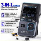 FNIRSI®DSO-TC4 3-IN-1 10MHz 48MSa/s Digital Oscilloscope Transistor Tester, LCR-P1 Multifunction LCR Transistor Capacitor Tester