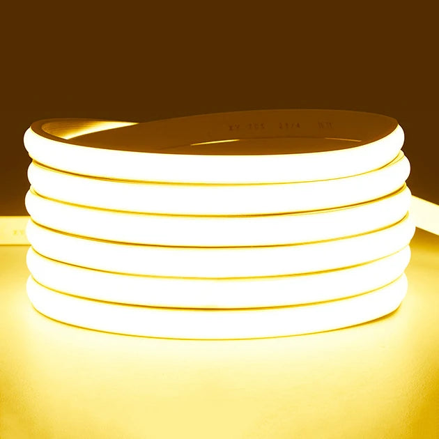 COB LED Strip 220V Switch ON/OFF with EU Plug 220V LED Strip Lights Flexible Lamp Tape for Kitchen Home Room Decor
