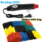 127/164/328/560Pcs Heat Shrink Tubing Kit or only EU US 110V 220V  Hot Air Gun or Heat Gun with 2:1 Heat Shrink Tubes