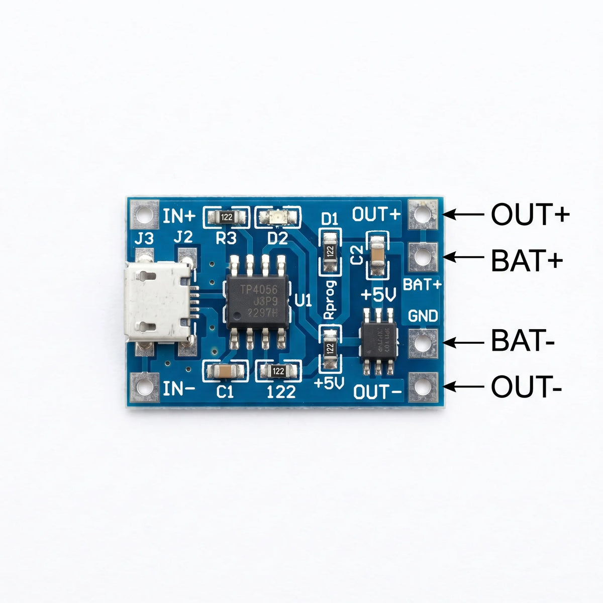 TP4056 Type-C Lithium Battery Charging Module 1A Li-ion Charger Board with Protection for 18650 Battery Pack DIY Power Bank