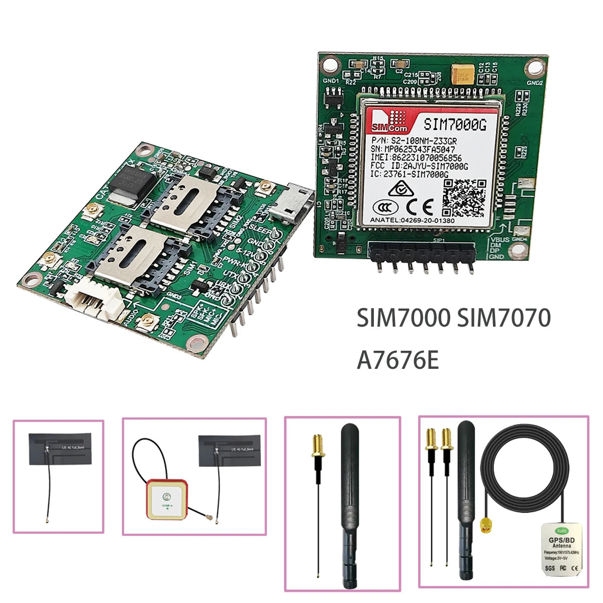 SIMCOM SIM7000 SIM7070 LPWA+NB-IoT+Cat-M+GPS Module SIM7000A SIM7000E SIM7000G A7676E Core Board for Metering Asset Tracking