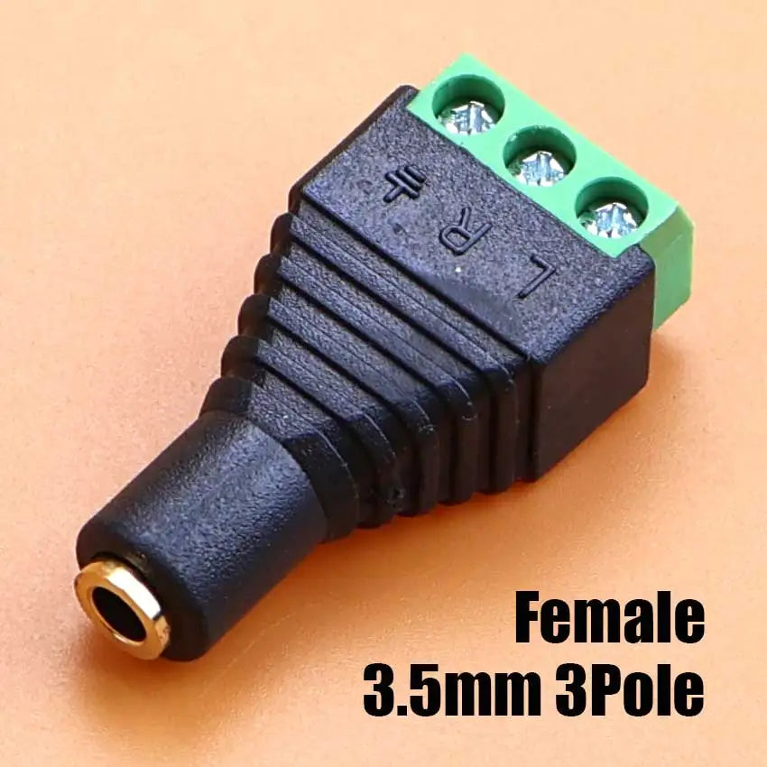 3.5mm 2.5mm 2/3/4 Pole Male Female Socket To Solderless Screw Terminal Adapter Plug Mono Stereo Headphone Audio Jack Connector