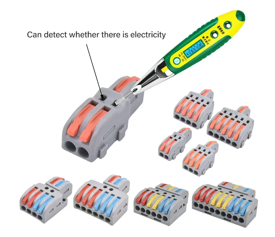 5pcs/lot Splitter Cable Push-in Lever Connection Terminal Block 1 In Multiple Out Combined Compact Quick Splice Wire Connector