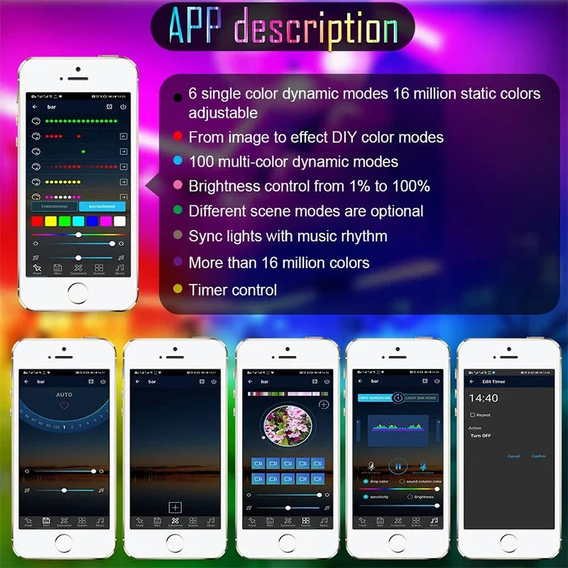 WS2812B 5050 RGBIC Smart LED Strip DC5V Flexible Tuya WIFI RGB Neon LED Light Chasing Effect Lights APP Control for Alexa Google
