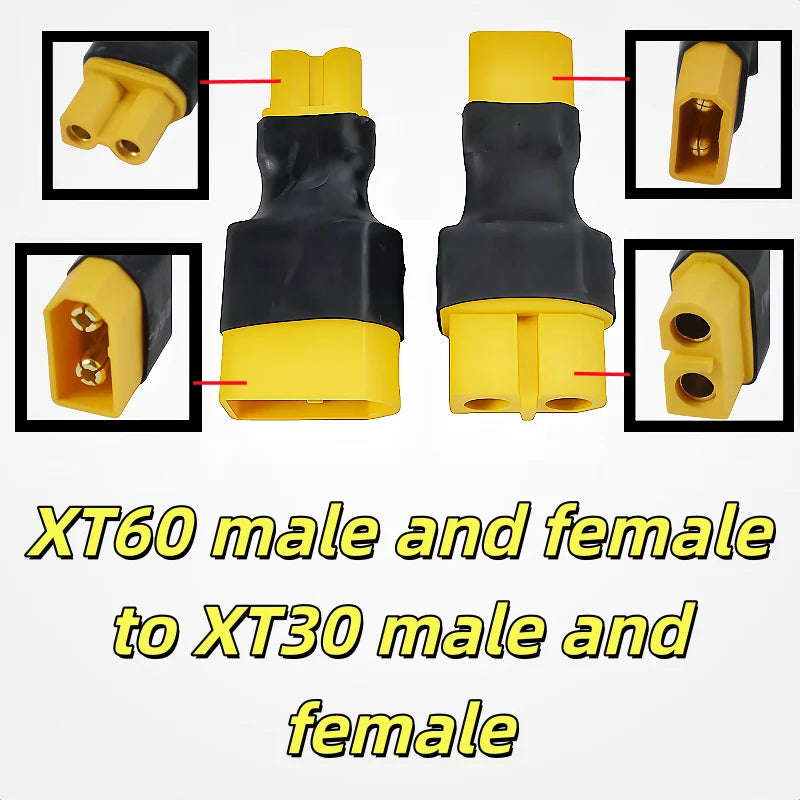 XT30 To XT60 Male/Female RC Lipo Battery Adapter 10CM Cable 14AWG Silicone Wire for FPV RC Car Accessories CineLog35 Drone Parts