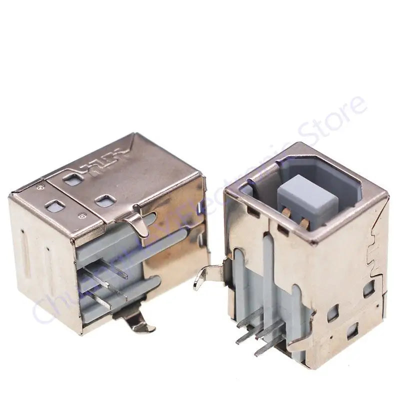 10Pcs Square USB socket usb B Type Female 90 degree PCB welding parent Connector For Printer Data