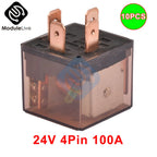 10PCS Waterproof Automotive Relay 12V 100A 5Pin SPDT Car Control Device Car Relays DC 24V 48V High Capacity 100A Switching
