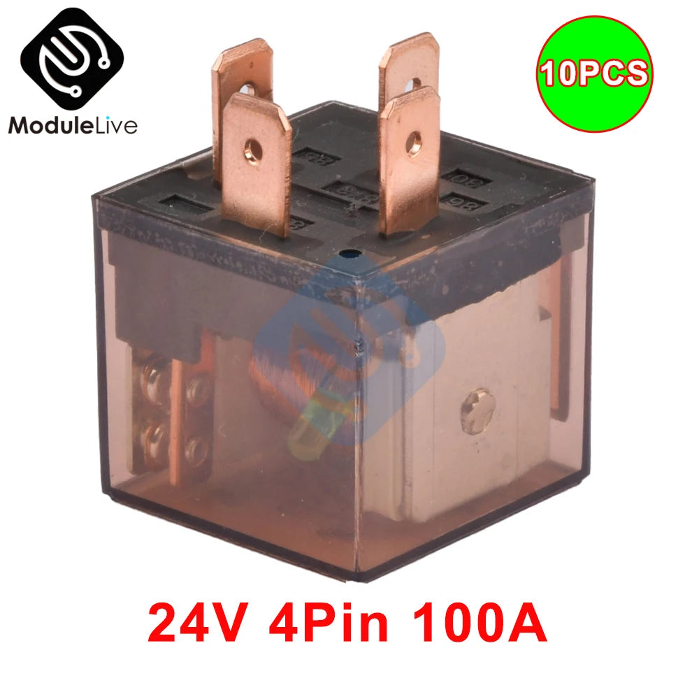 10PCS Waterproof Automotive Relay 12V 100A 5Pin SPDT Car Control Device Car Relays DC 24V 48V High Capacity 100A Switching