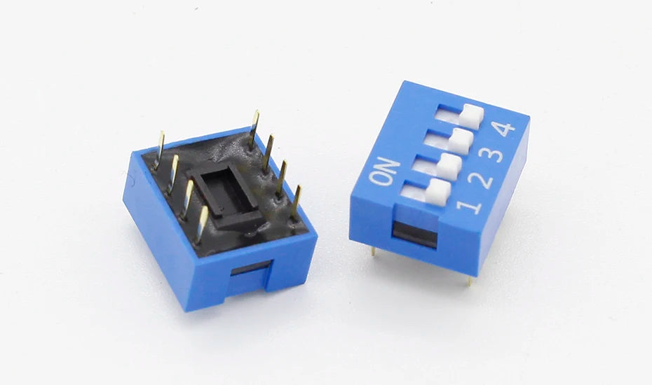 IMC Hot 10 Pcs 2 Row 8 Pin 4P Positions 2.54mm Pitch DIP Switch Blue