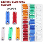 200PCS Eastern European Fuse Kit, 5 Types 5A/8A/10A/16A/25A Torpedo Shaped Old Style Automotive Cars Fuses