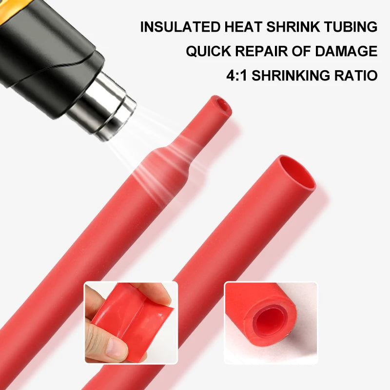 1/2/5M 4:1 Shrinking Ratio With Glue Heat Shrink Tube 4 ~ 52mm Polyolefin Adhesive Wire Cable Sleeving Dual Wall Thicken Tubing