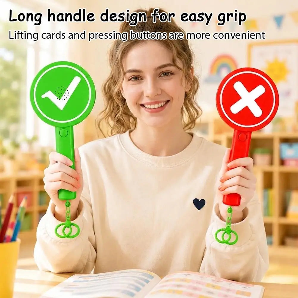 Hand‑Held Yes‑No Signal Paddle With Sound Effect Plastic Electronic Quiz Buzzer Prop For Classroom Trivia Game Interactive Toys