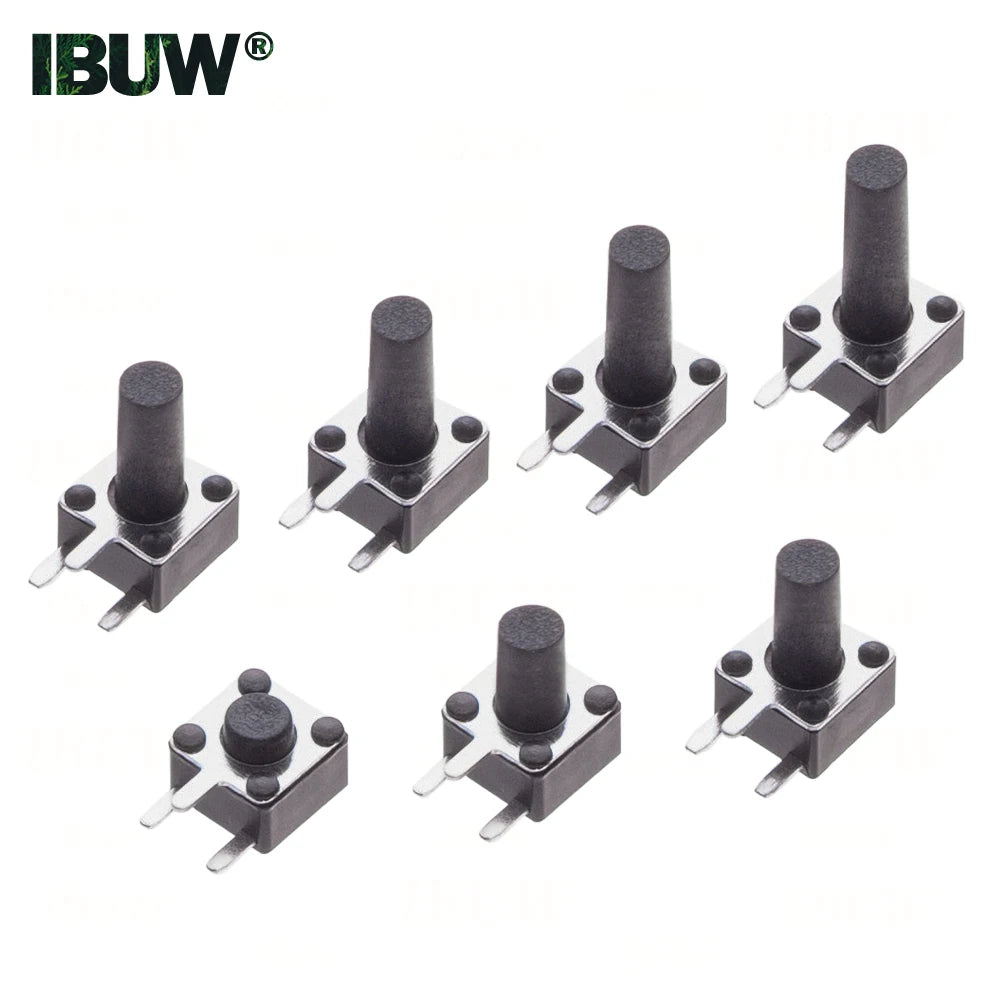 50PCS 4.5*4.5mm Momentary Tact Switch Push Button Switch  Micro Switch For TV/Home Use Button 4.5*4.5*3.8 3PIN 3 5 6 7 8 MM