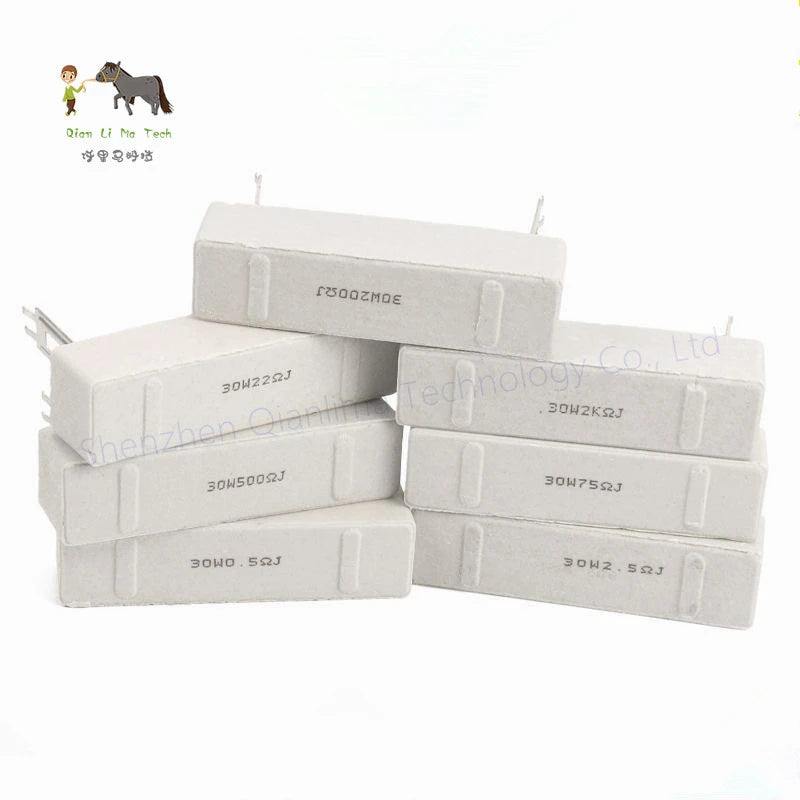 30W 5% SQP Cement Resistor Power Resistance 0.1R ~ 500R 0.5R 1R 2R 3R 4R 5R 6R 8R 10R 12R 20R 22R 30R 47R 50R 68R 100R 200R Ohm